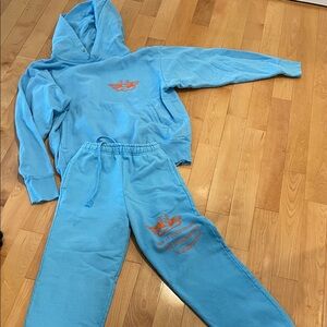 Boys Lie Sky Blue Hoodie with Vibrant Orange Logo